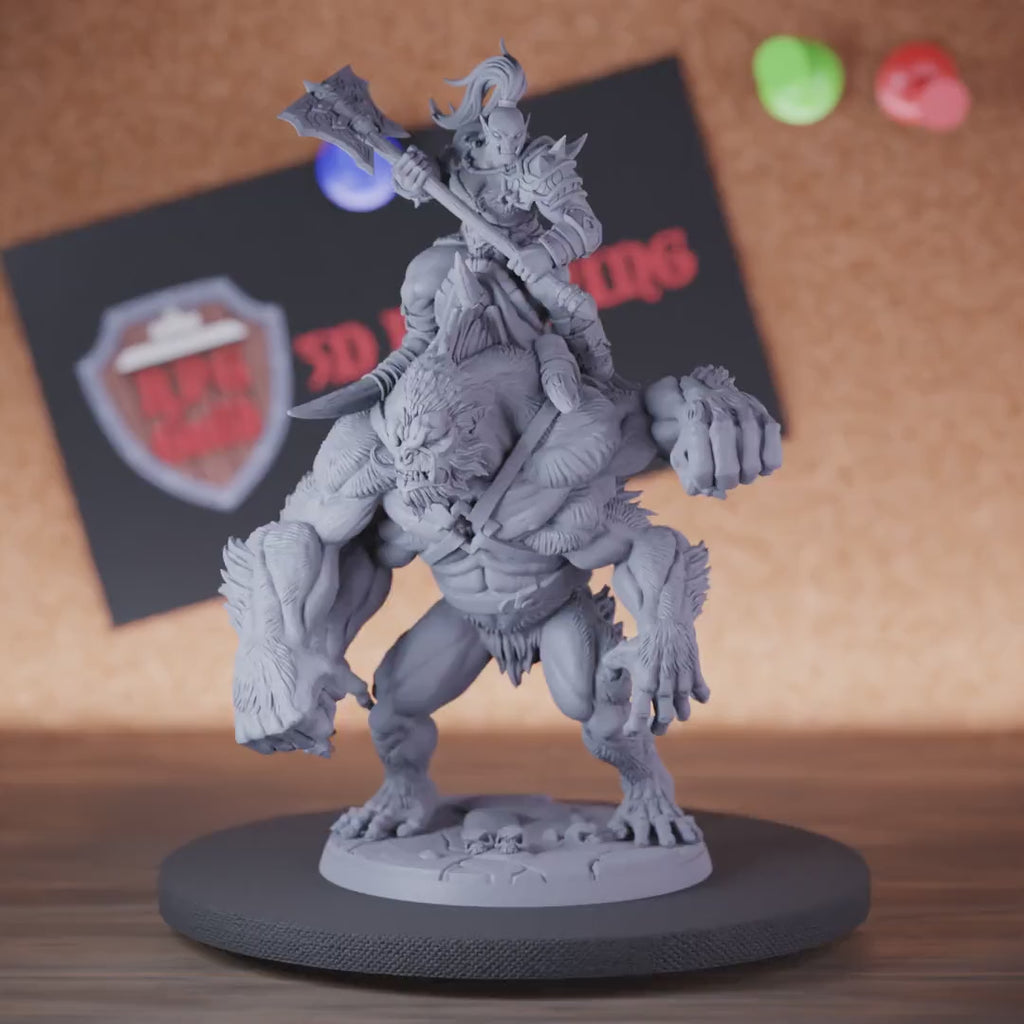 Orc 5e | DnD Orc Female Apefiend Rider Miniature