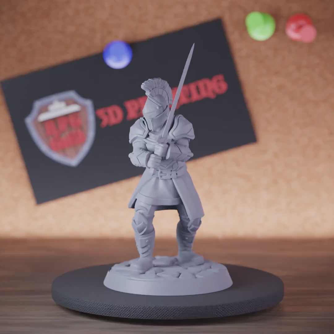Fighter 5e | DnD Armored Male Human Knight Miniature