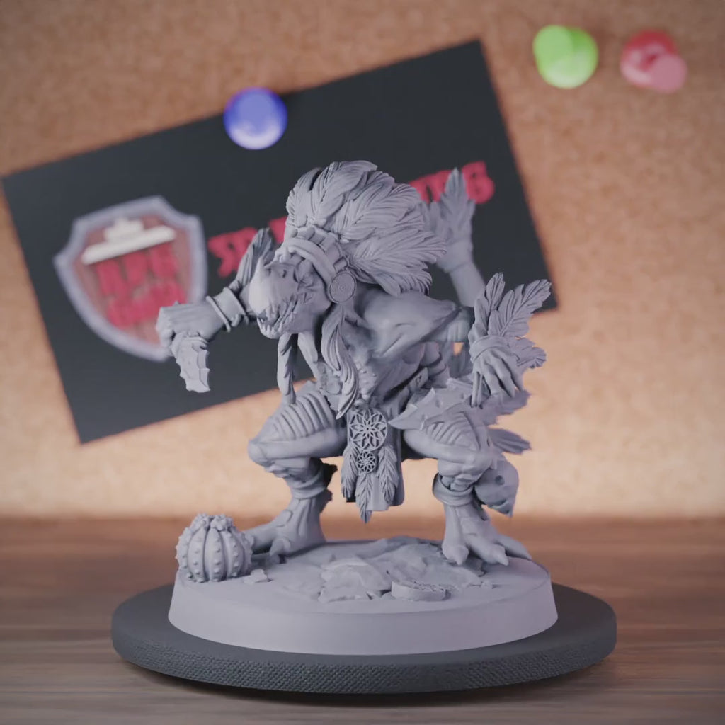 Lizardfolk 5e | DnD Tribe Lizardfolk Warrior Dagger Miniature