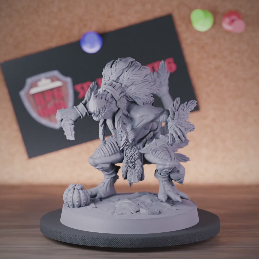 Lizardfolk 5e | DnD Tribe Lizardfolk Warrior Dagger Miniature