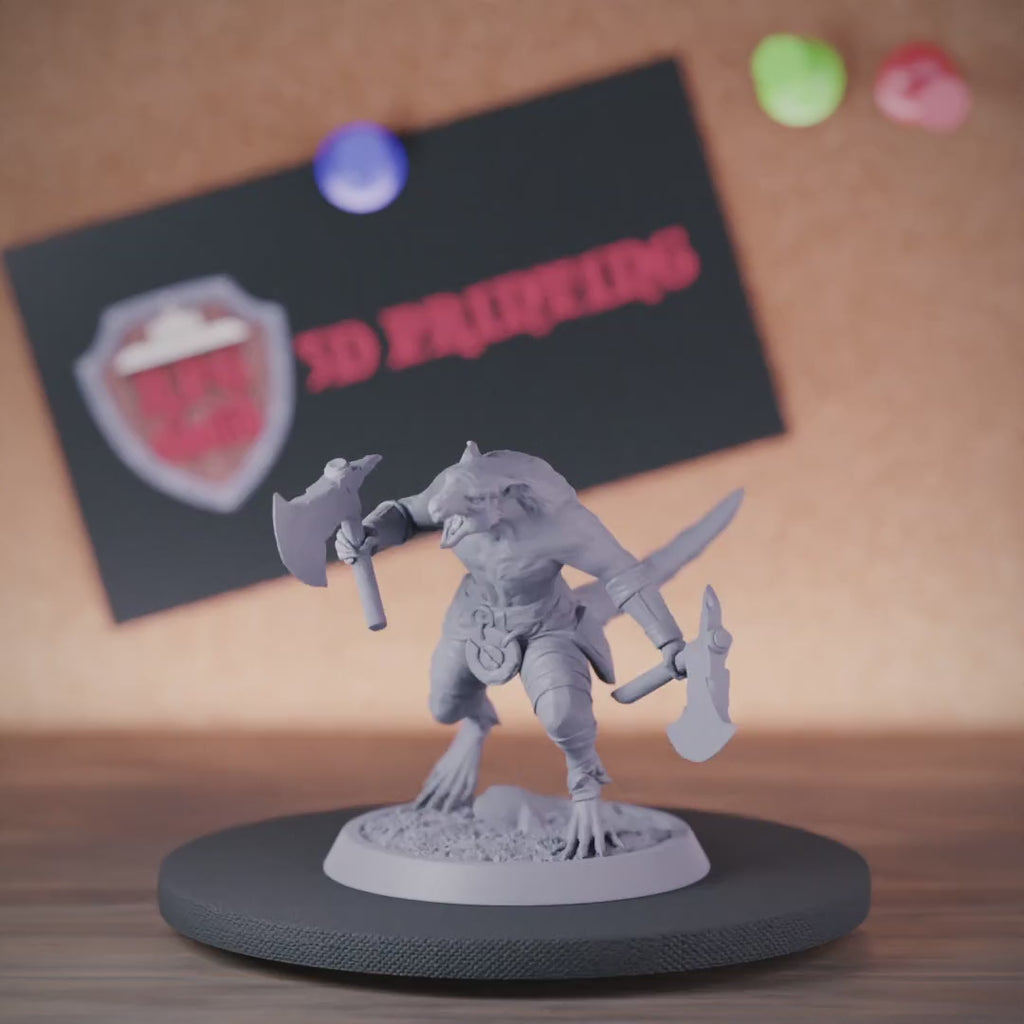 Ratmen 5e | DnD Ratmen Barbarian Berserker Miniature
