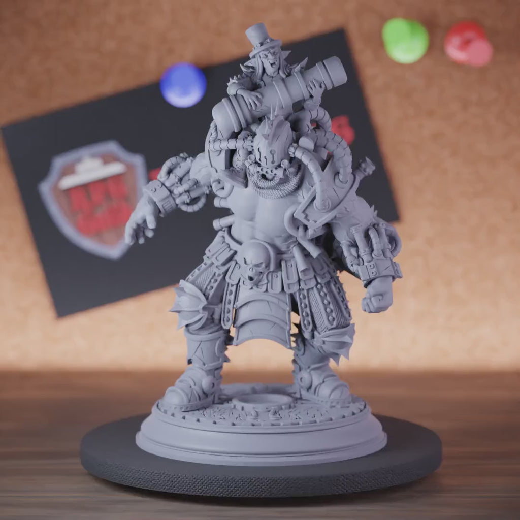 Ork 5e | DnD Steampunk Kanonier-Ork-Miniatur