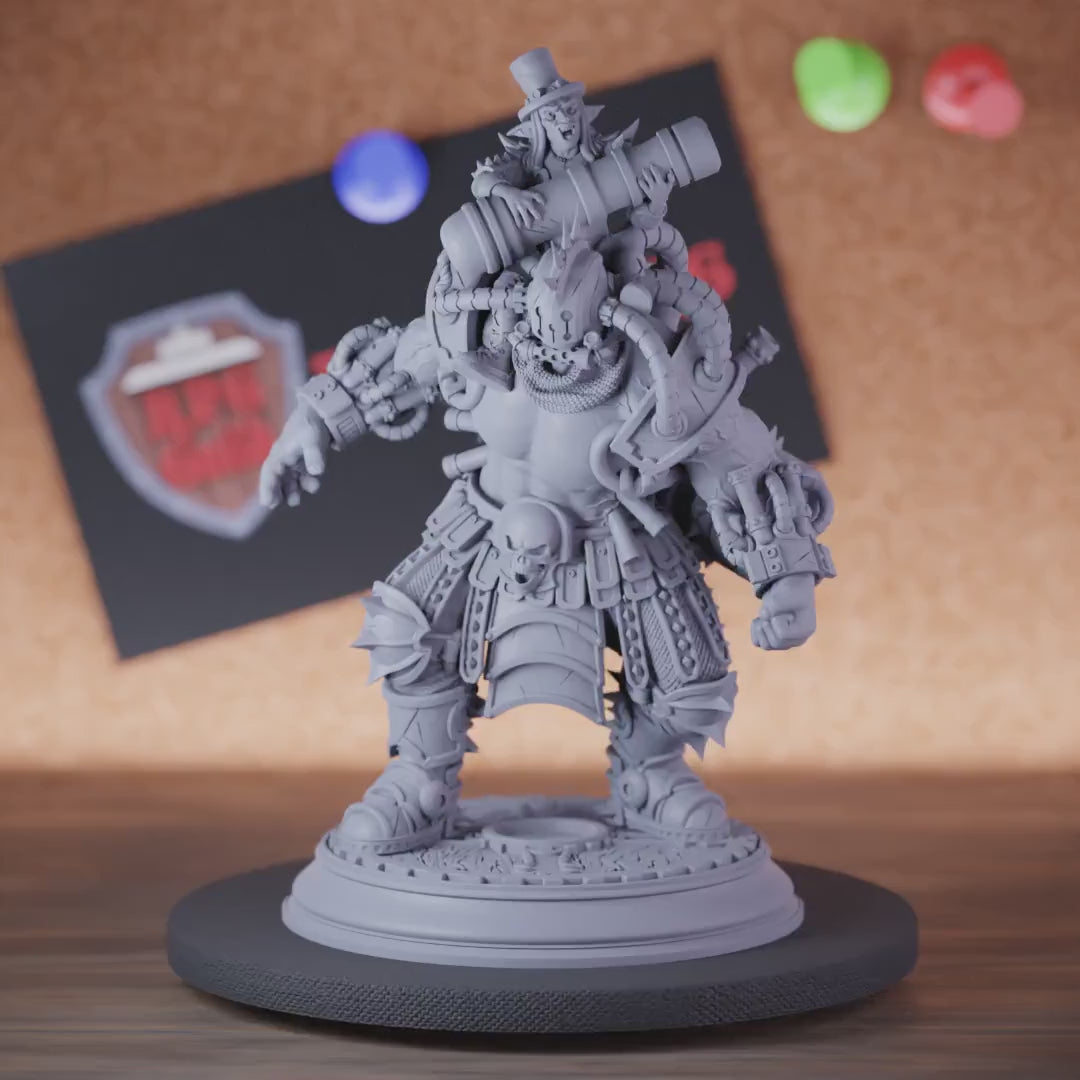 Ork 5e | DnD Steampunk Kanonier-Ork-Miniatur