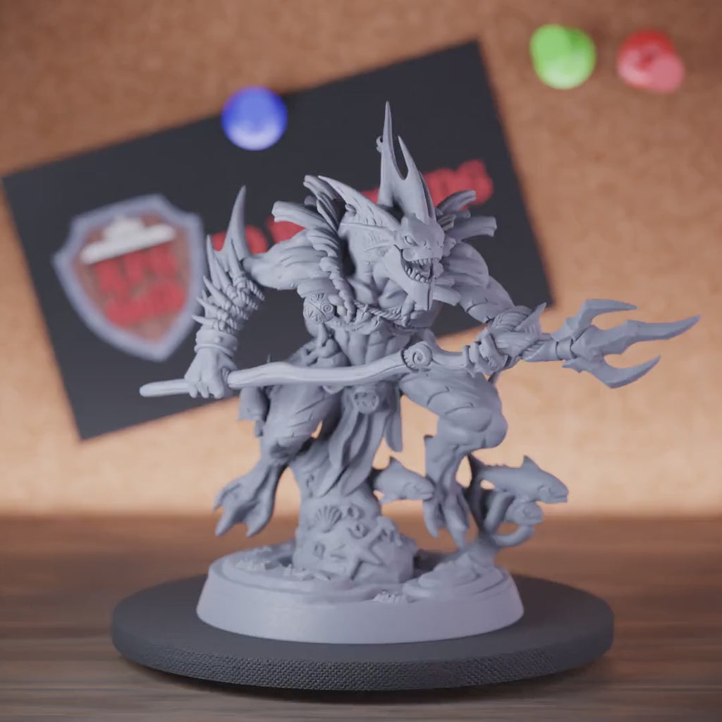 Sahuagin 5e | DnD Sahuagin Sea Creature Trident Miniature