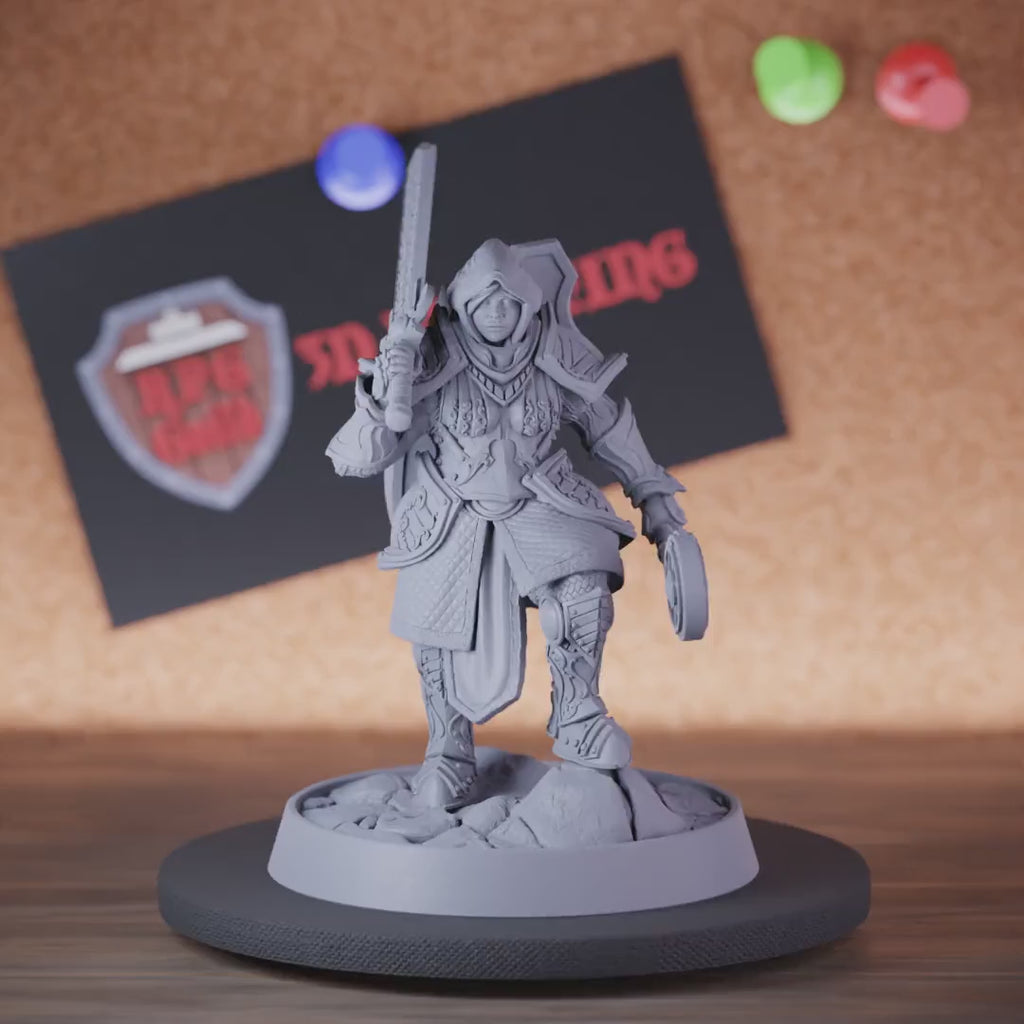 Paladin 5e | DnD Female Paladin Sword Armor Miniature