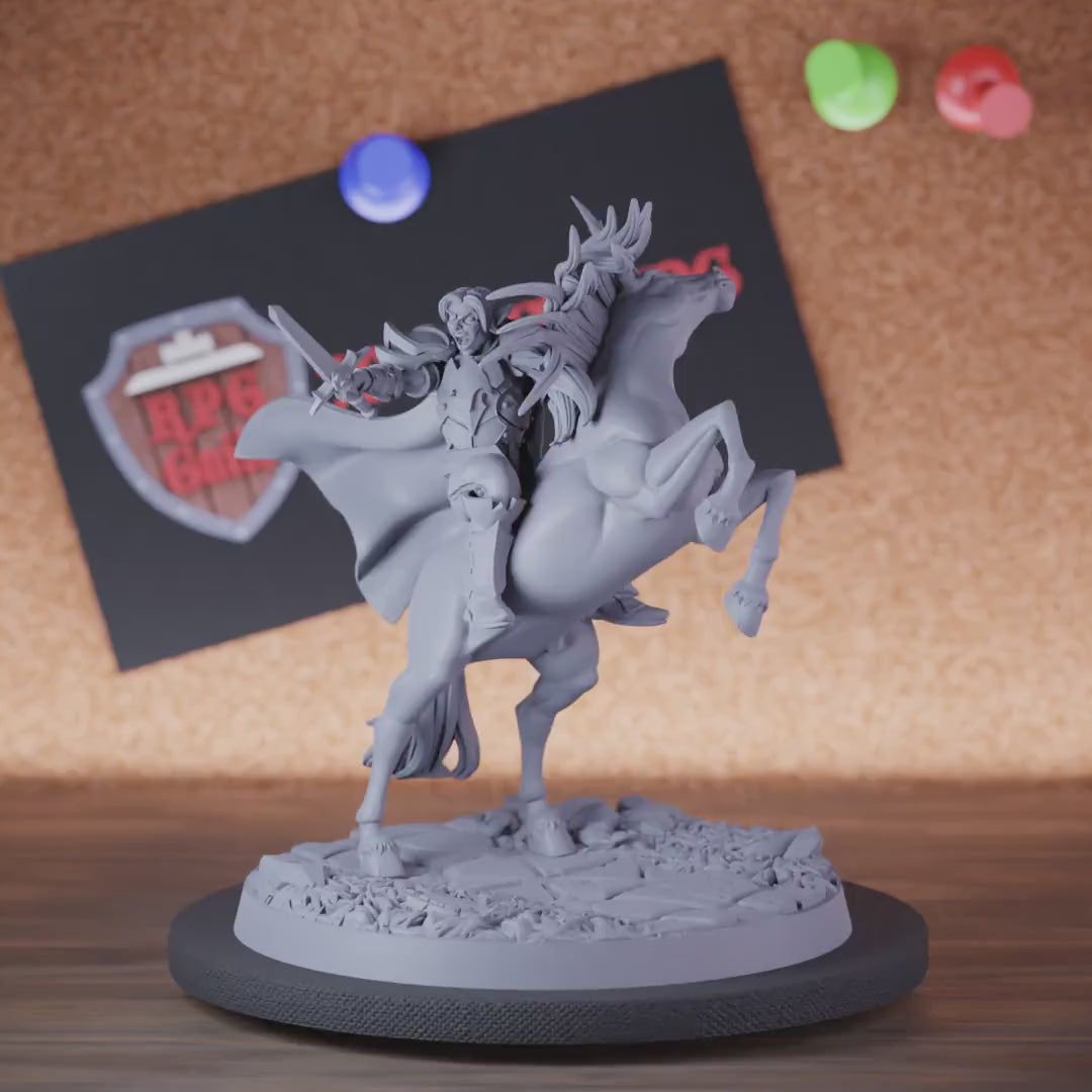 Elf 5e | DnD Elf Unicorn Rider Ranger Miniature