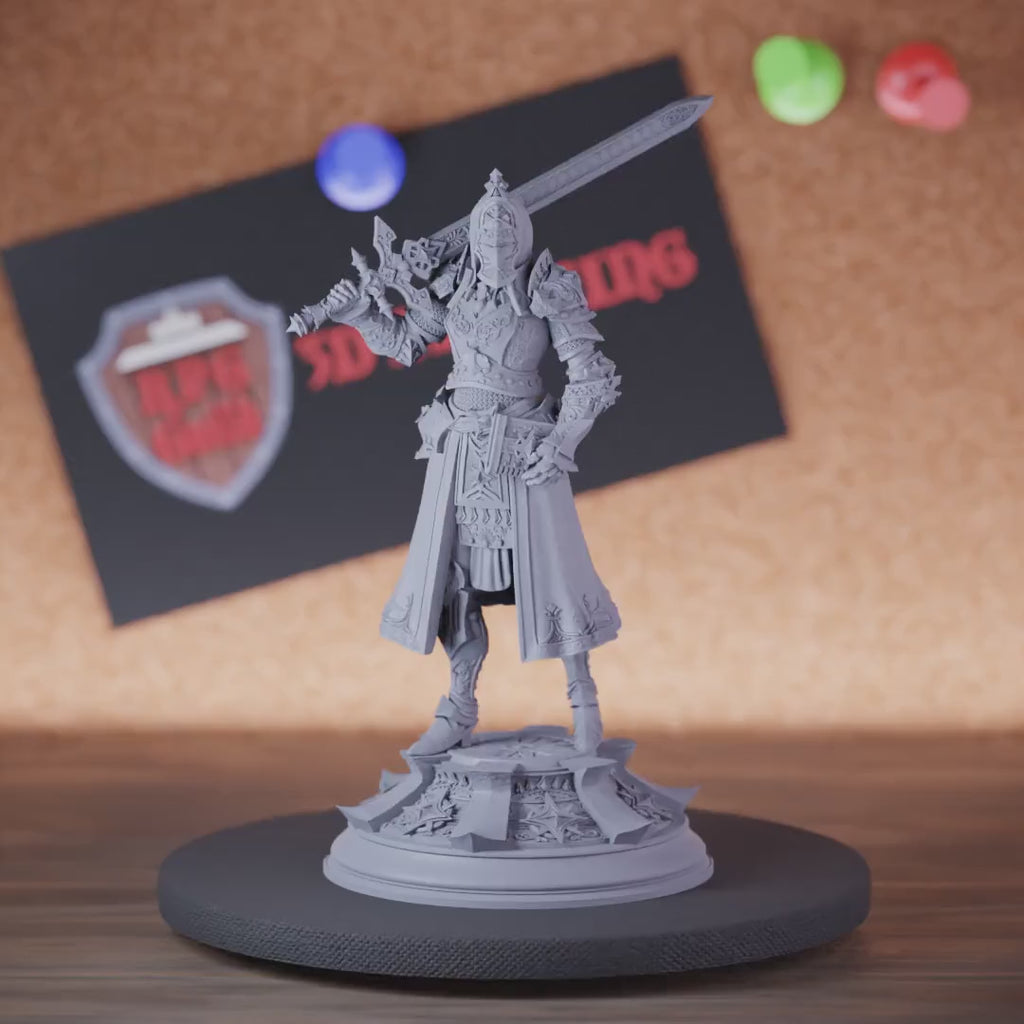 Knight 5e | DnD Female Armored Fighter Miniature