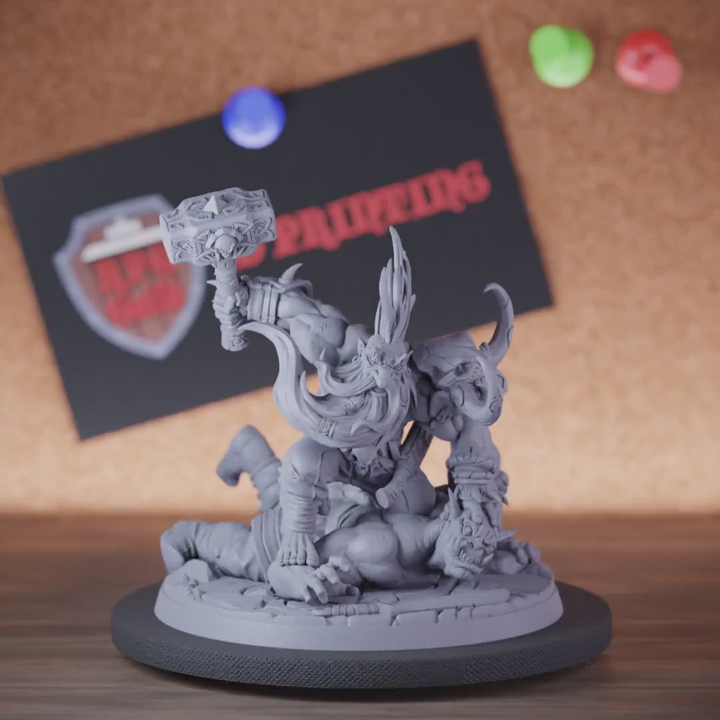 Dwarf 5e | Dwarf Barbarian Orc Slayer Miniature