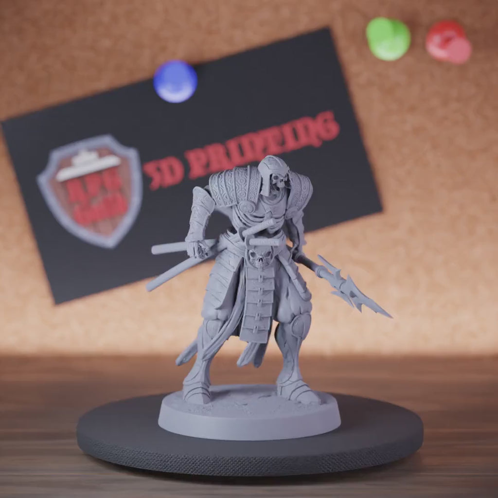 Skeleton 5e | DnD Samurai Skeleton Dual Sword Miniature