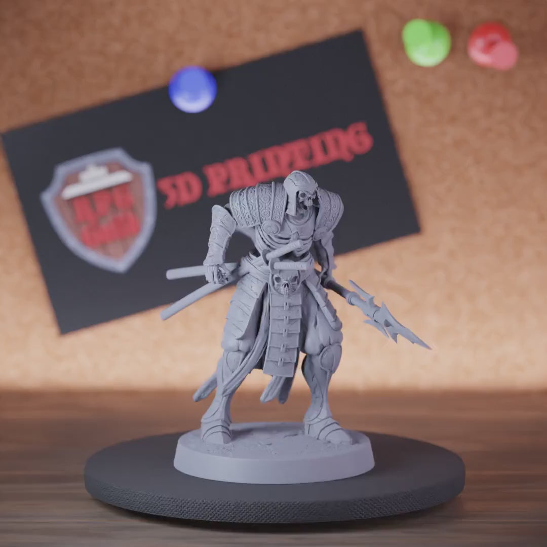 Skeleton 5e | DnD Samurai Skeleton Dual Sword Miniature
