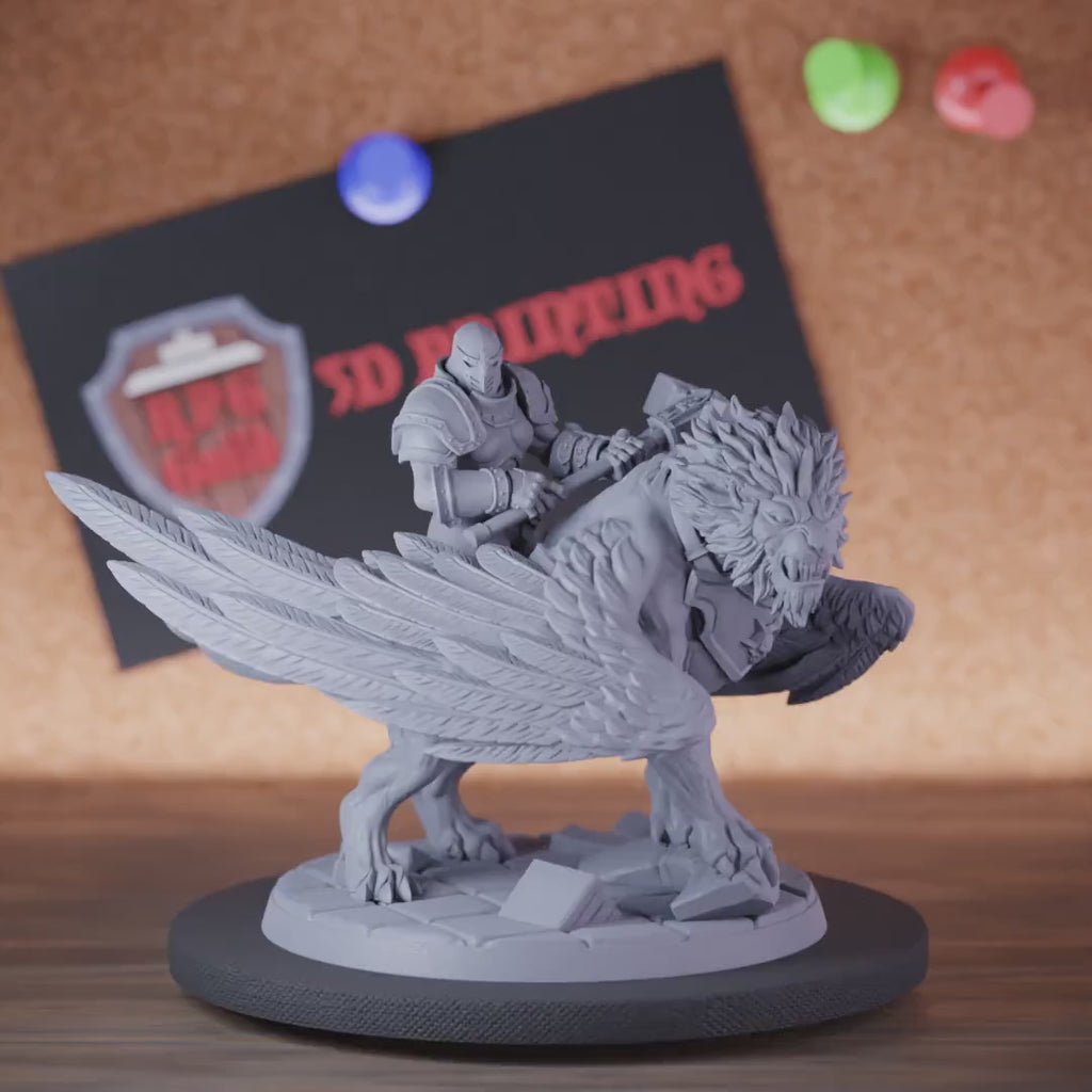 Celestial 5e | DnD Female Knight Celestial Lion Rider Miniature