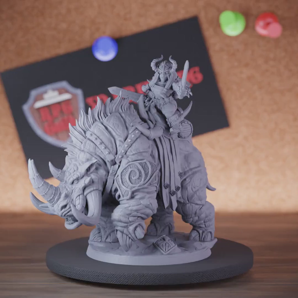 Dwarf 5e | DnD Female Monster Rider Fighter Miniature