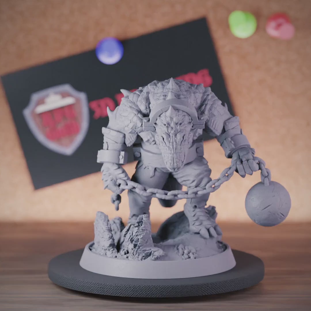 Crocodilian 5e | DnD Crocodilian Gladiator Miniature