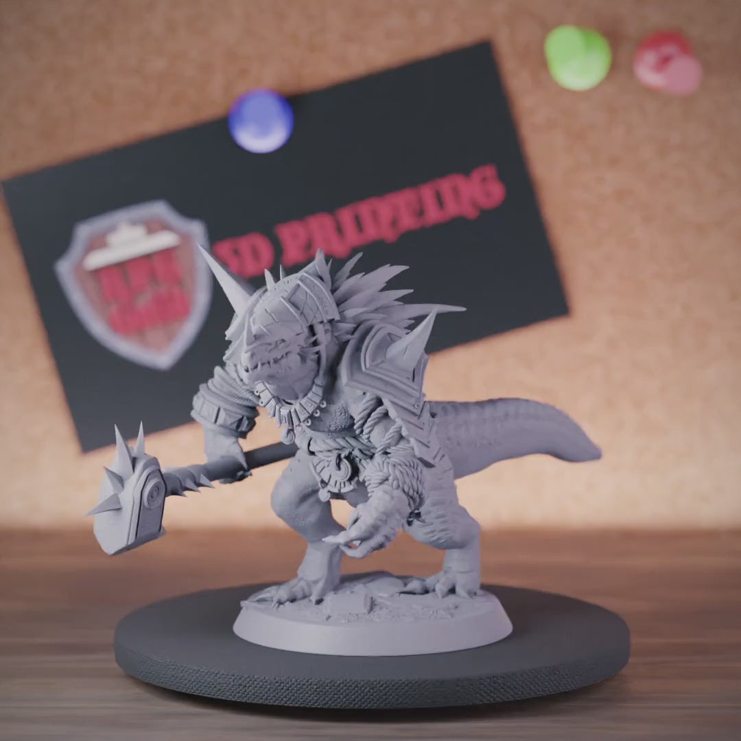 Lizardfolk 5e | DnD Lizardfolk Fighter Netherblood Miniature