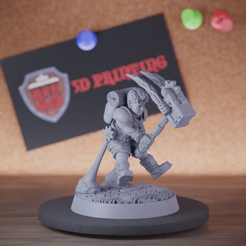 Halfling 5e | DnD Female Halfling Rocket Miniature