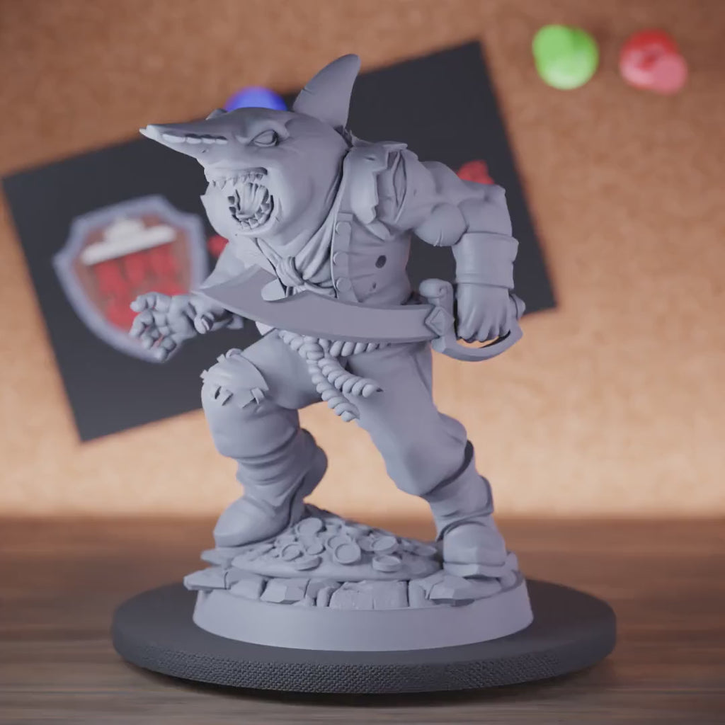 Sharkfolk 5e | DnD Pirate Sharkfolk Bucaneer Miniature