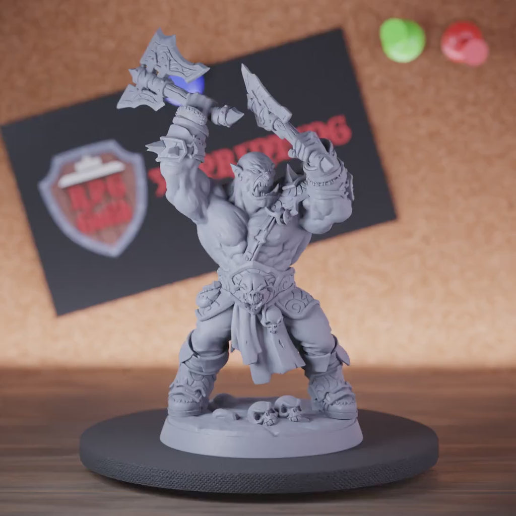 Gray Orc 5e | DnD Orc Defender Warchief Monster Miniature