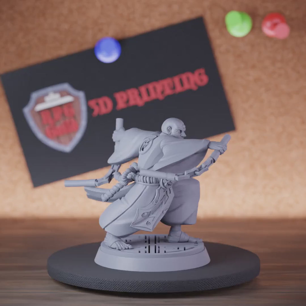 Mönch 5e | DnD Menschliche Miniatur im Stil der Alten Meister 