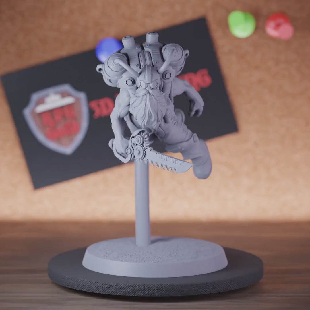 Artificer 5e | DnD Steampunk Dwarf Jetpack Flying Miniature