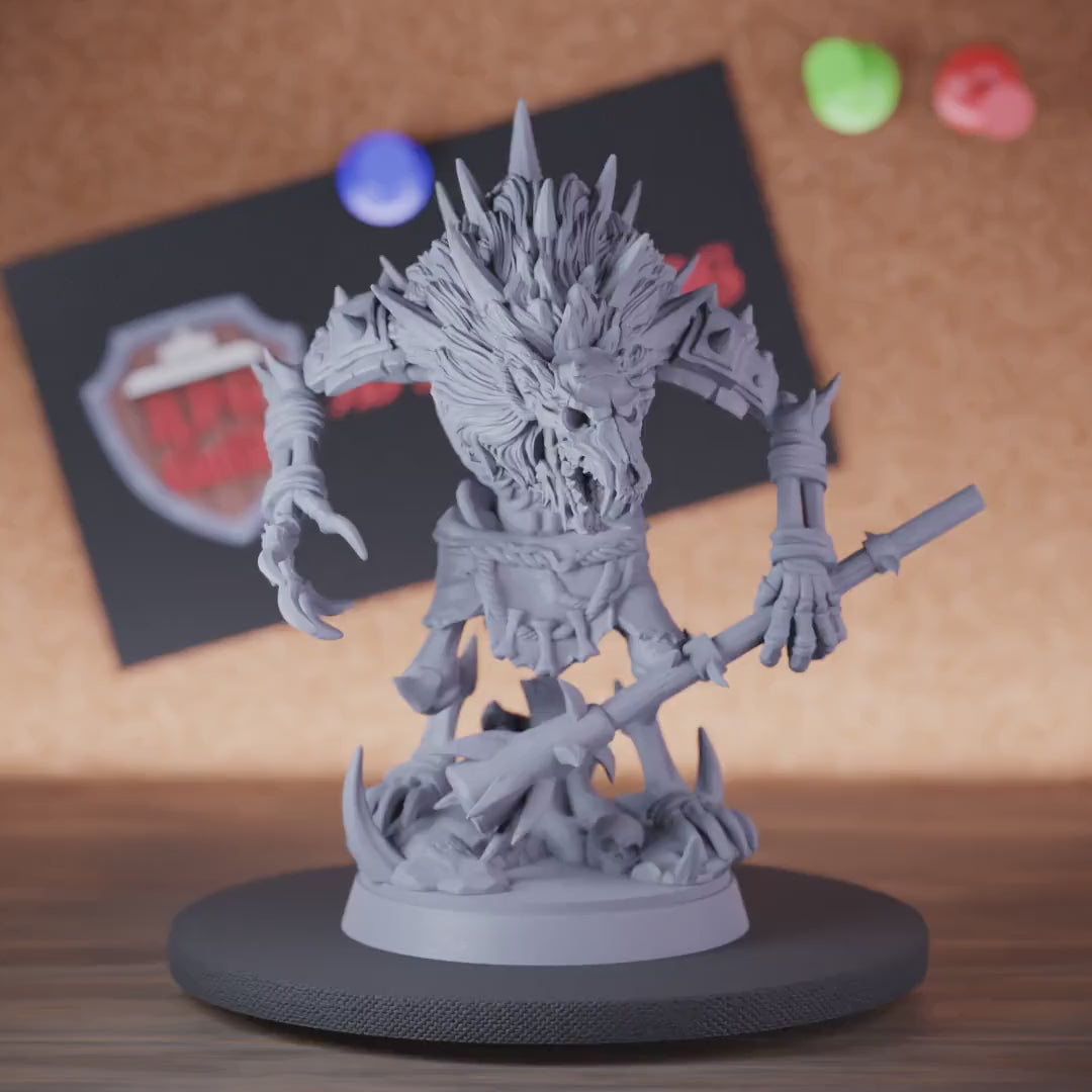 Gnoll 5e | DnD Bone Gnoll Barbarian Warchief Miniature