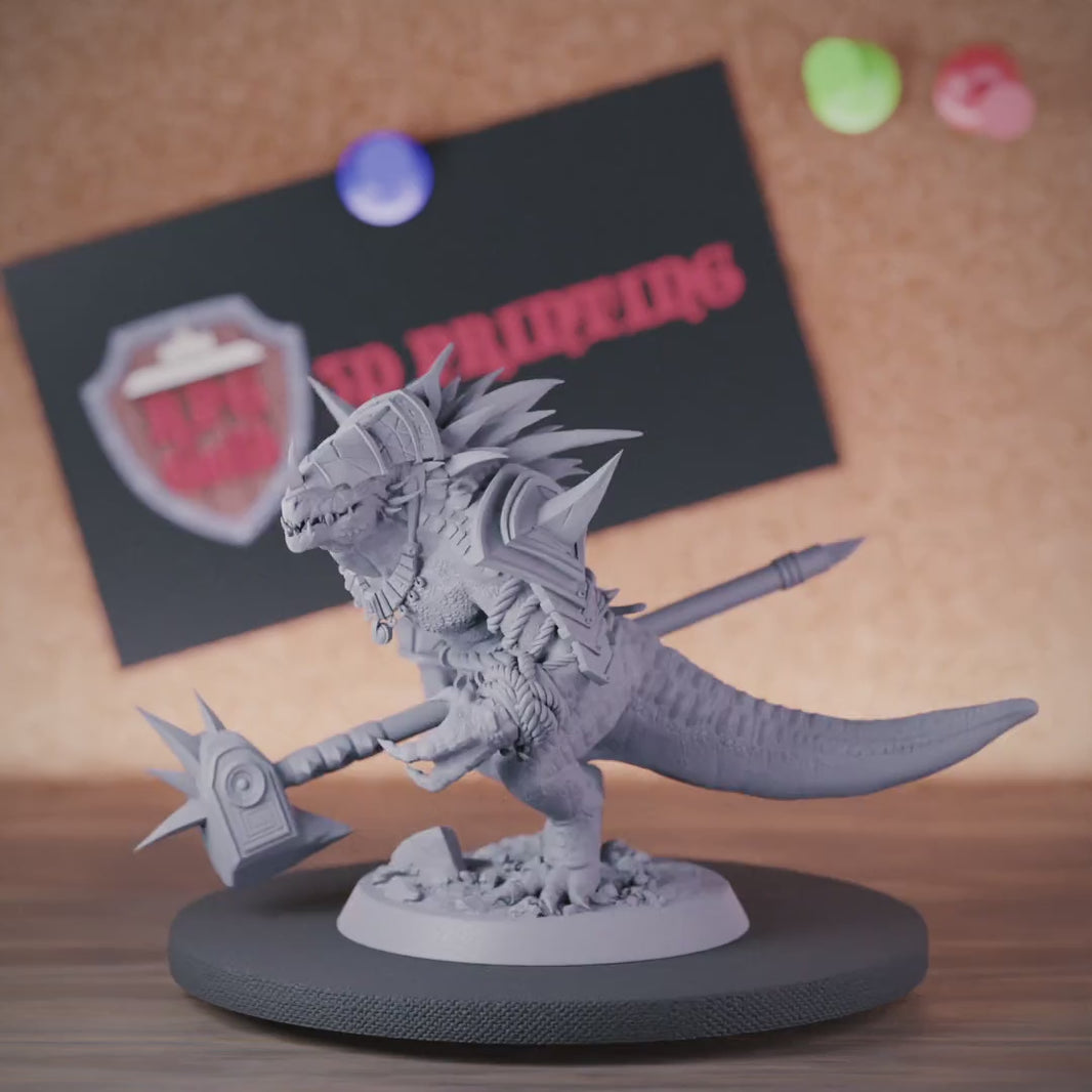 Lizardfolk 5e | DnD Lizardfolk Fighter Savage Miniature