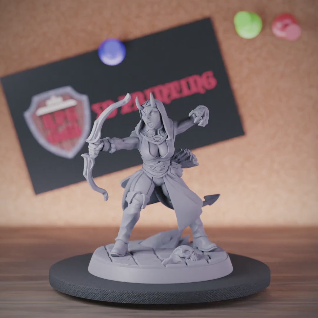 Tiefling 5e | DnD Female Tiefling Ranger Miniature