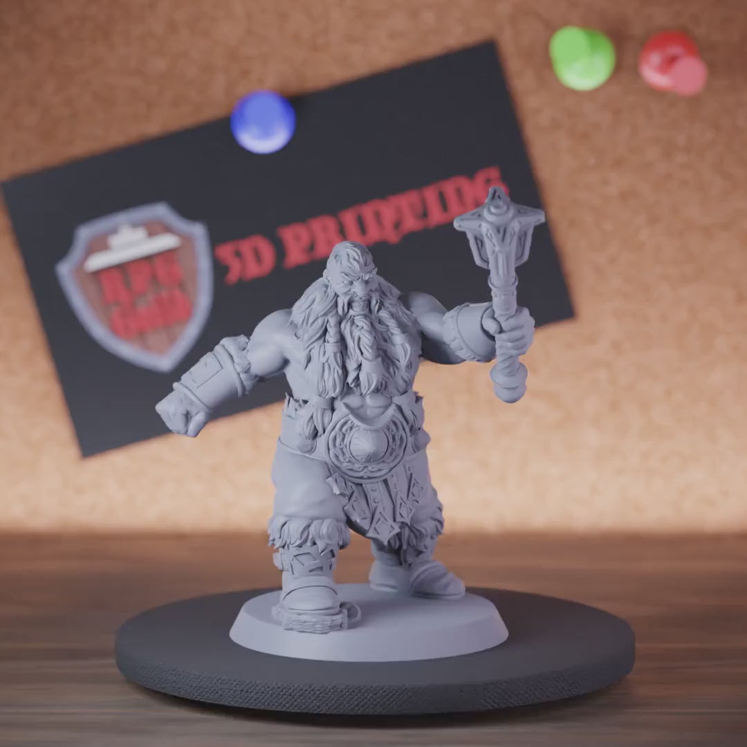 Dwarf 5e | DnD Dwarf Warrior Guard Mace Miniature