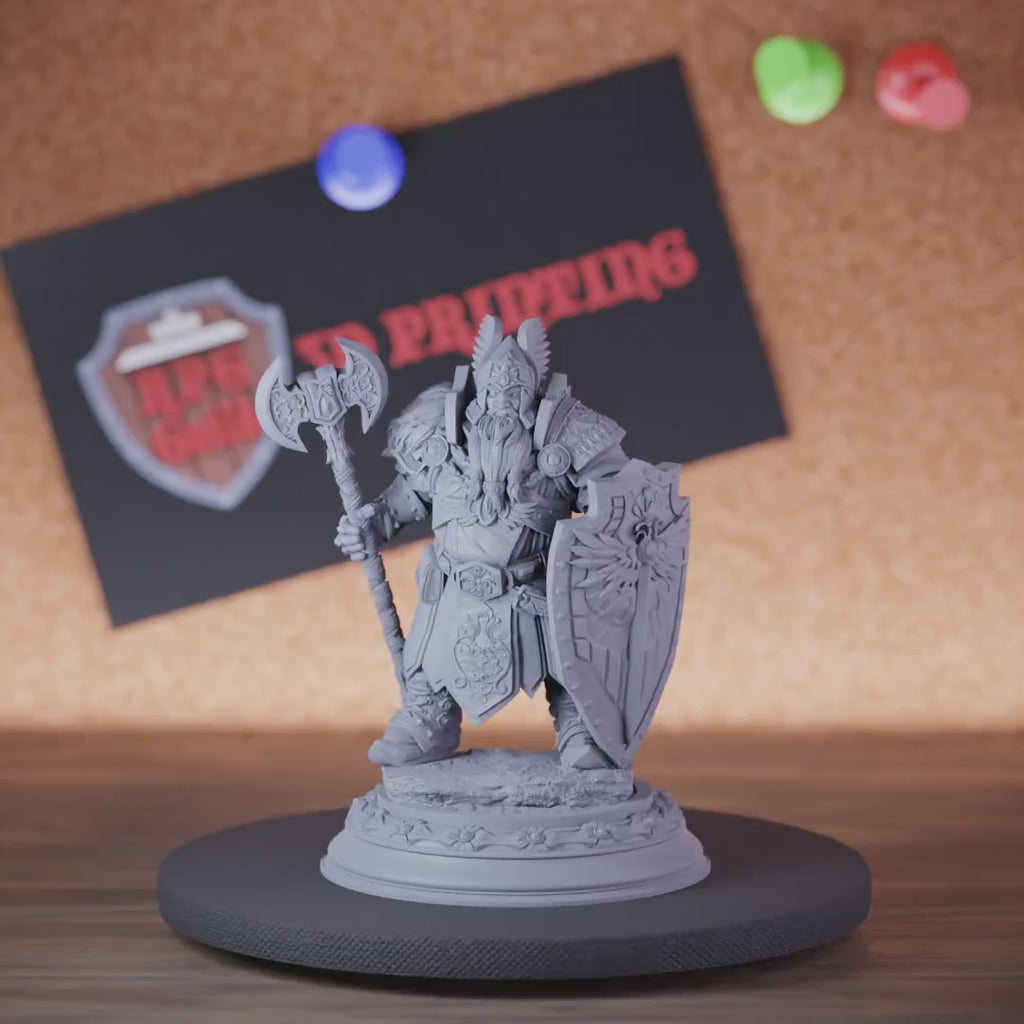 Dwarf 5e | DnD Dwarf Armored Fighter Greataxe Miniature