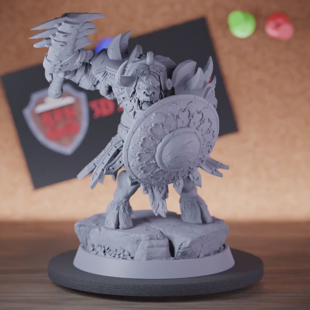 Tauren 5e | DnD Tauren Tribal Warchief Defender Miniature