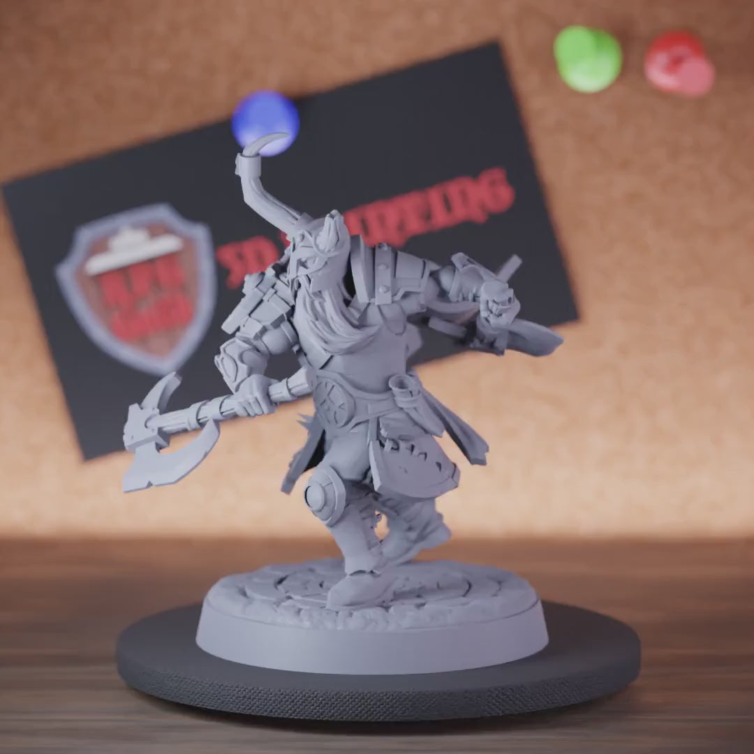 Barbarian 5e | DnD Dual Axe Northman Barbarian Miniature