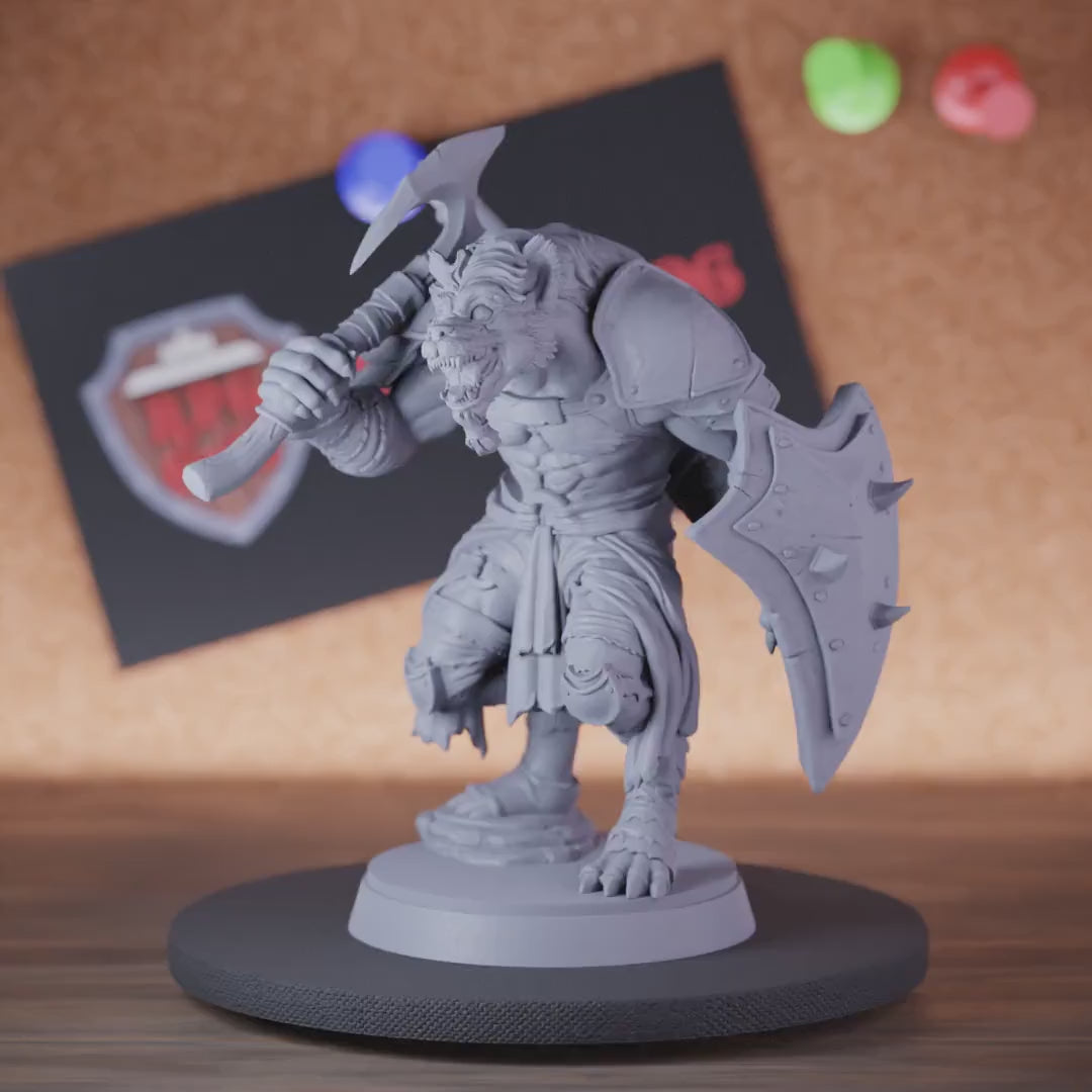 Gnoll 5e | DnD Gnoll Barbarian Warchief Battleaxe Miniature