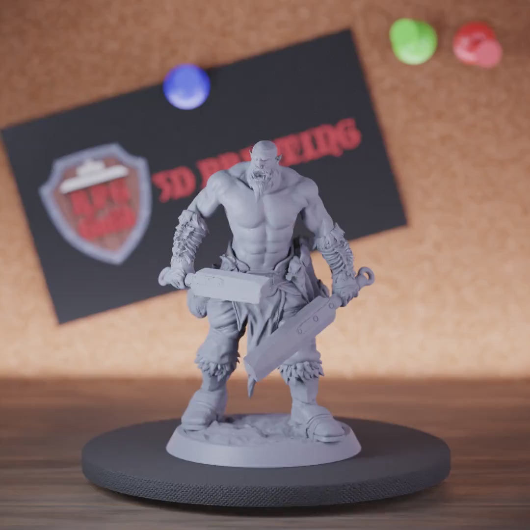 Orc 5e | DnD Orc Barbarian Sword Miniature