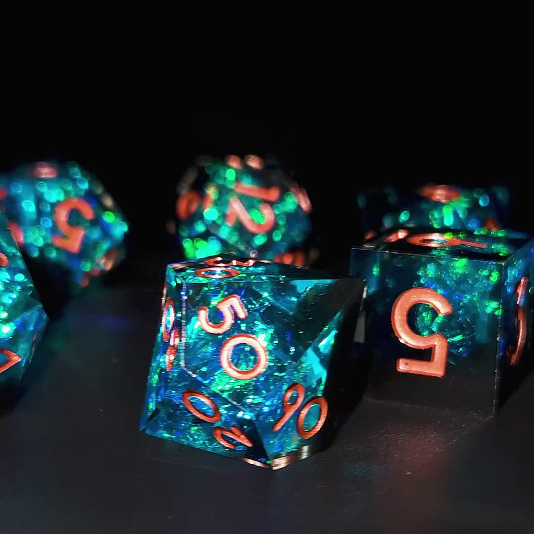 Handmade DnD Dice | Dice Set of 7 | Arcane Storm
