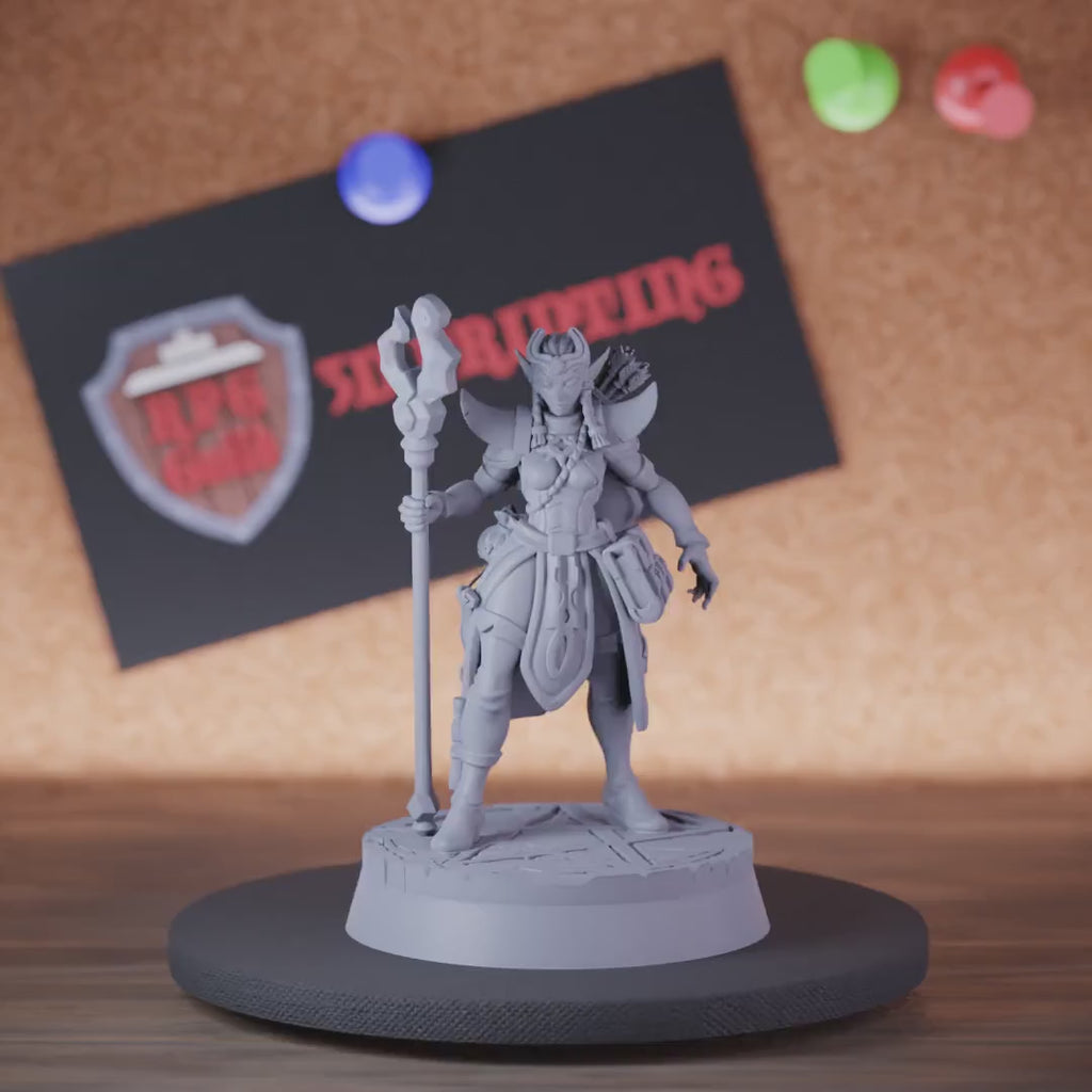 Elf 5e | DnD Female Elf Sorcerer Staff Miniature