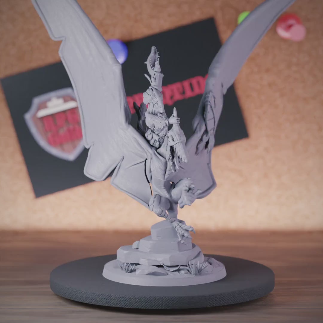 Lizardfolk 5e | DnD Pterodactyl Rider Attack Miniature