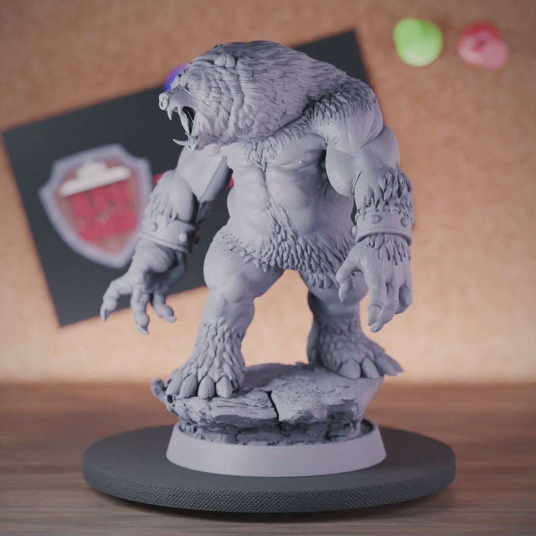 Werebear 5e | DnD Werebear Barbarian Humanoid Miniature