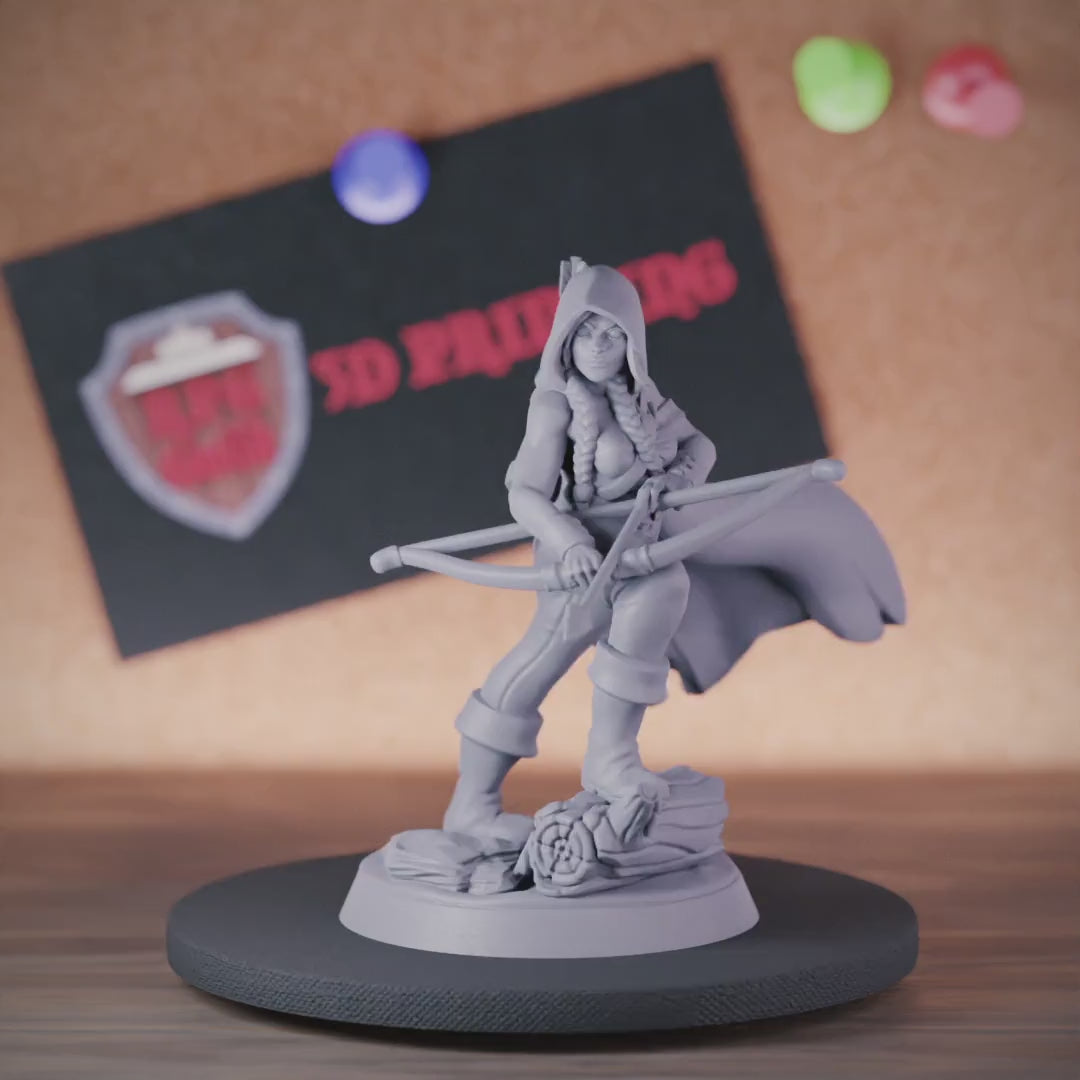 Human 5e | DnD Female Hooded Ranger Miniature
