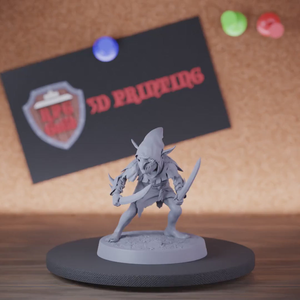 Goblin 5e | DnD Goblin-Doppelschwert-Soldat Miniatur 