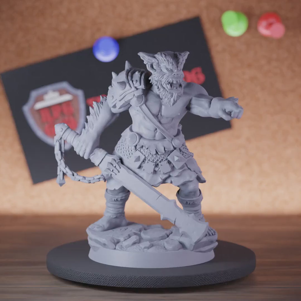 Bugbear 5e | DnD Bugbear Warchief Sword Miniature