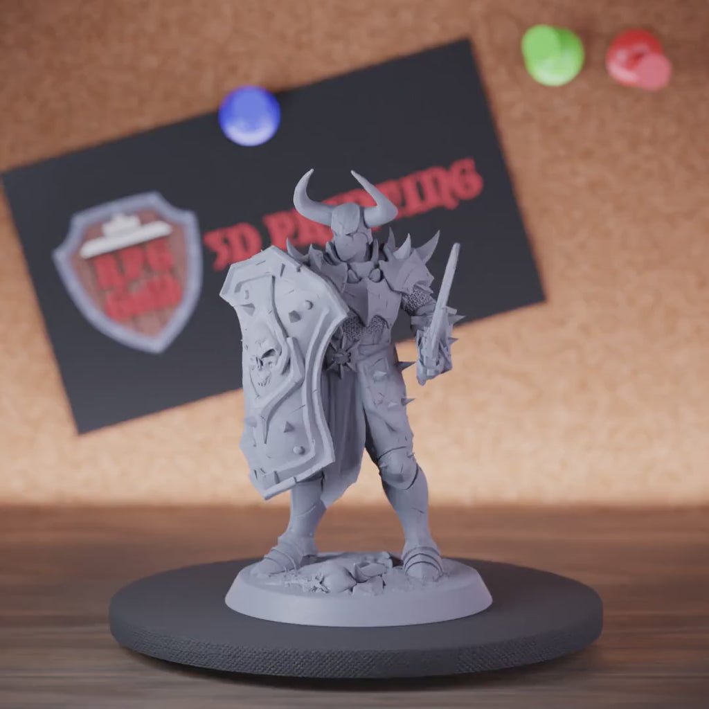 Death Knight 5e | DnD Undead Shield Sword Miniature