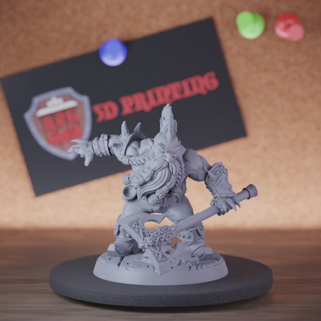 Dwarf 5e | DnD Dwarf Barbarian Monster Slayer Miniature