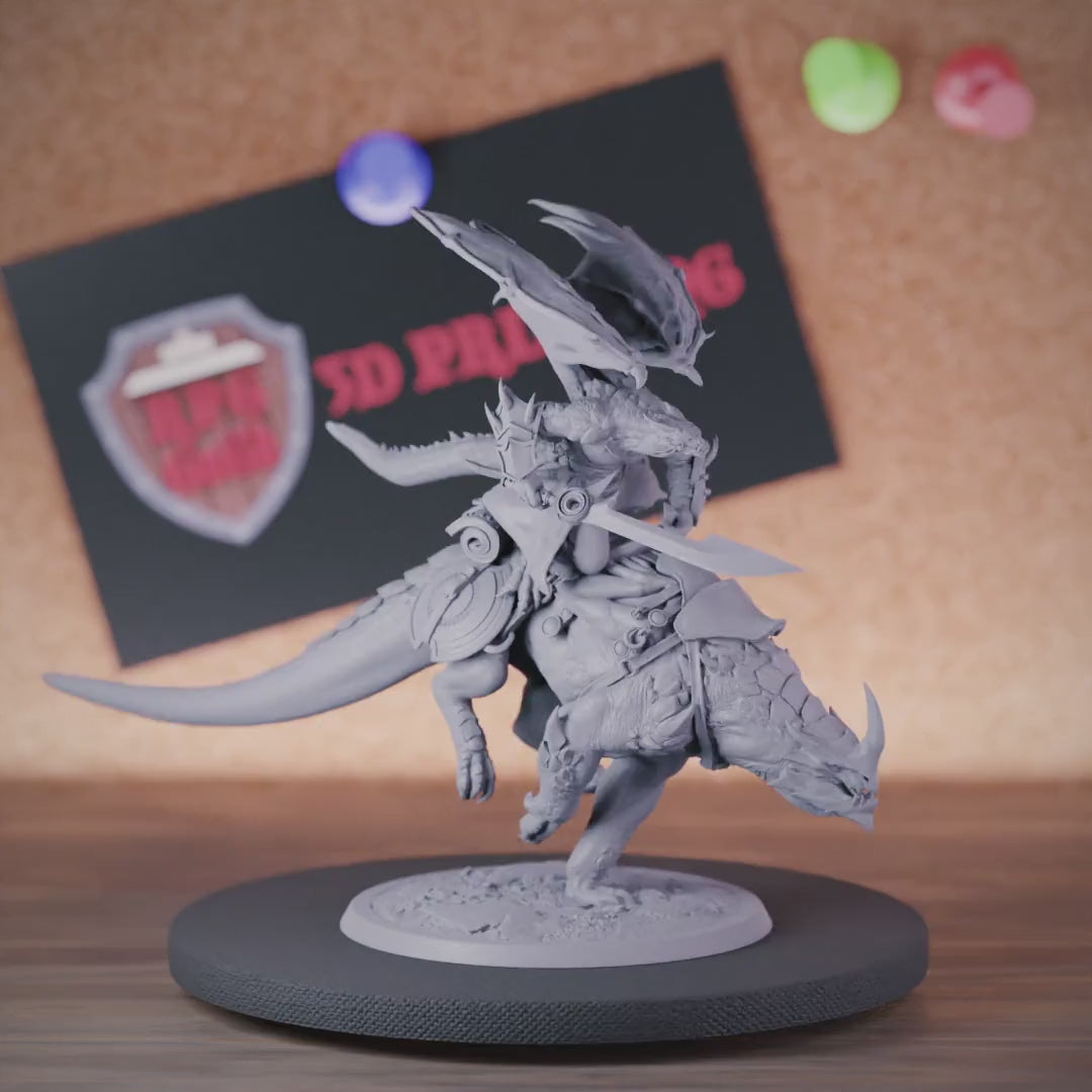 Dragonborn 5e | DnD Mounted Dragonborn Fighter Miniature