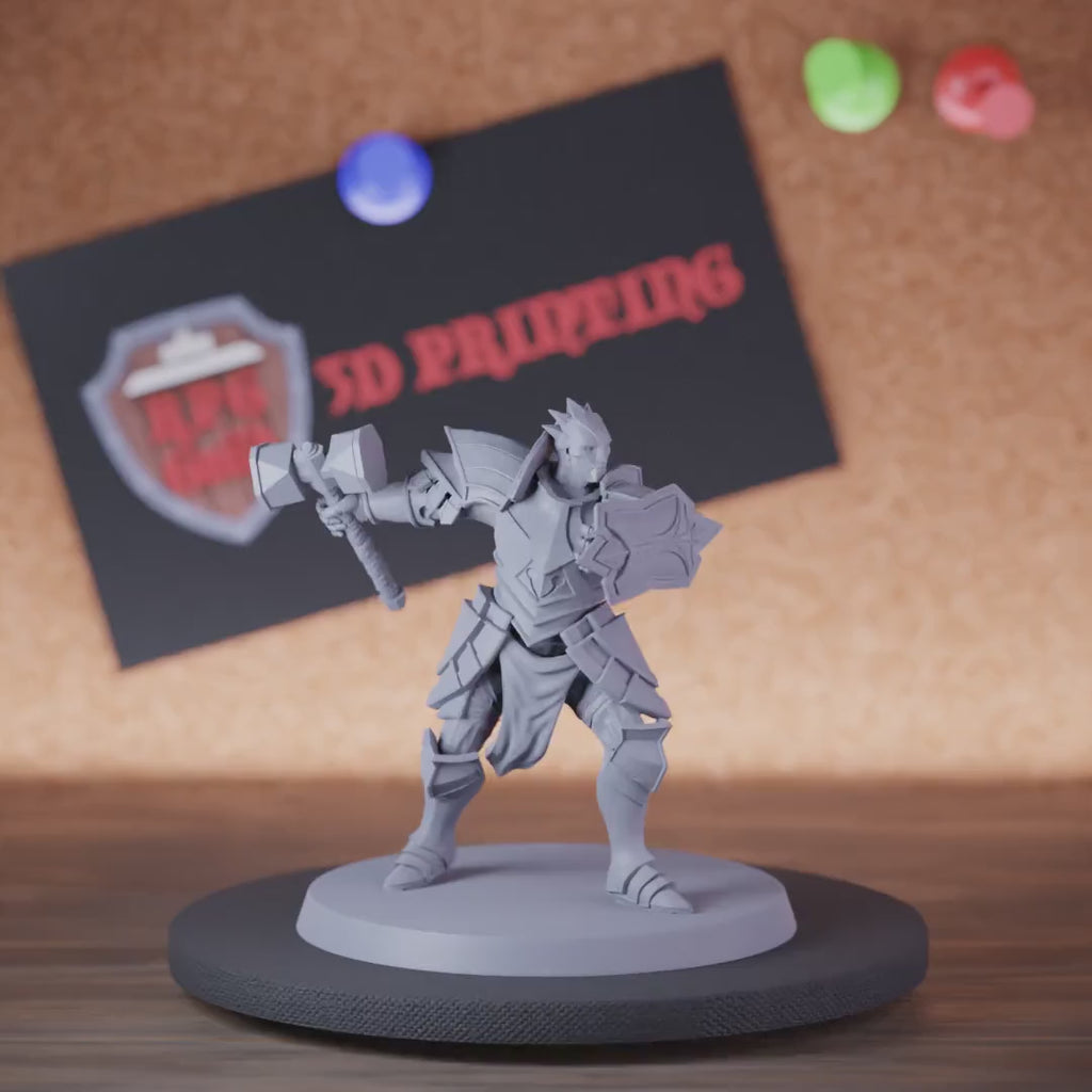 Paladin 5e | DnD Celestial Knight Defender Hammer Miniature