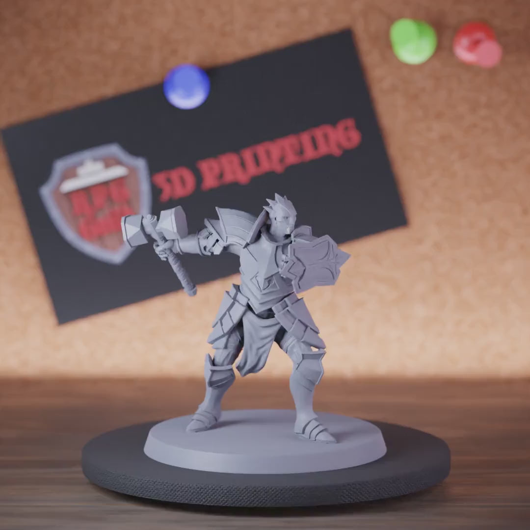 Paladin 5e | DnD Celestial Knight Defender Hammer Miniature
