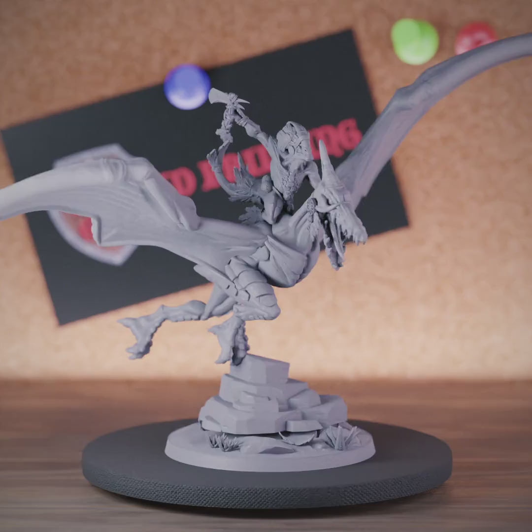 Lizardfolk 5e | DnD Pterodactyl Rider Miniature