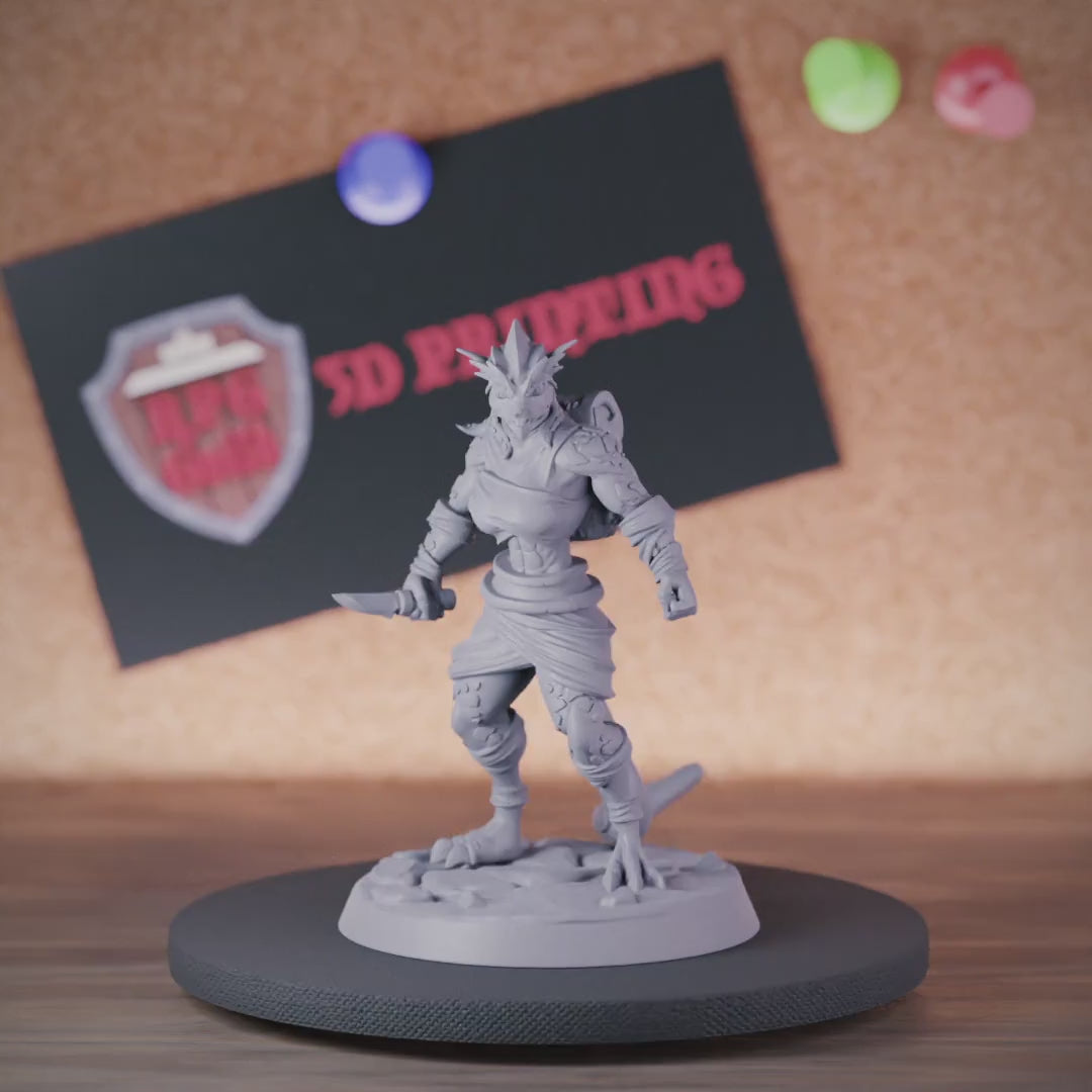 Kobold 5e | DnD Female Kobold Rogue Knife Miniature