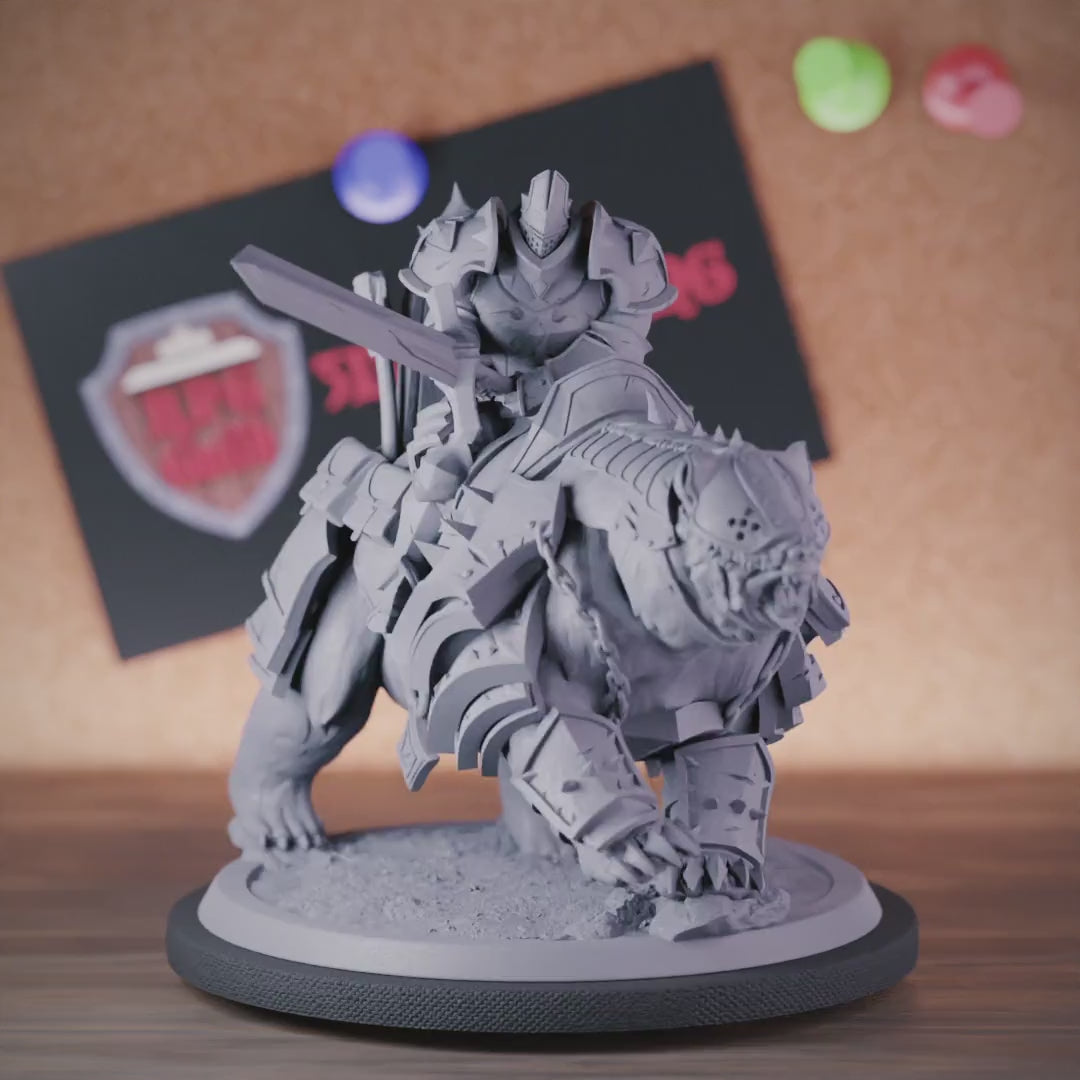 Fighter 5e | DnD Fighter Bear Rider Miniature