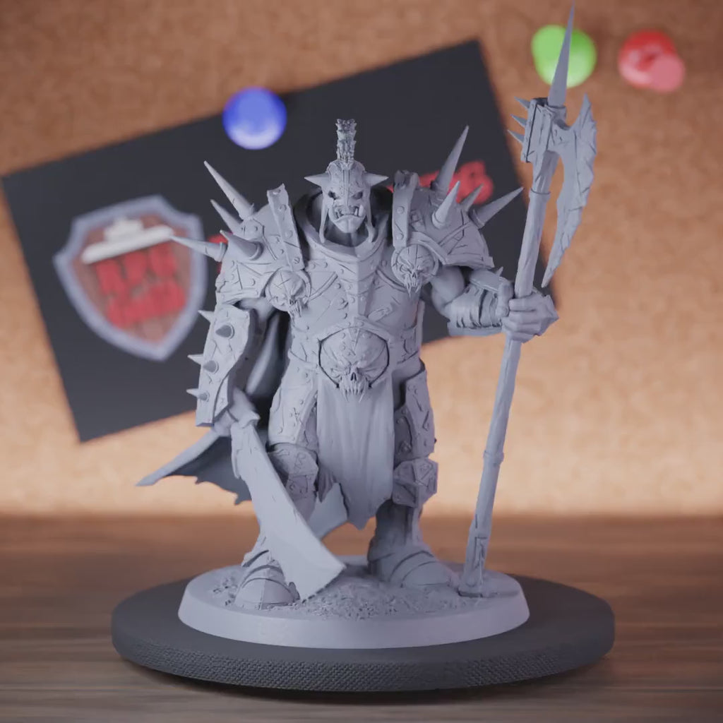 Orc 5e | DnD Armored Chieftain Orc Warrior  Miniature