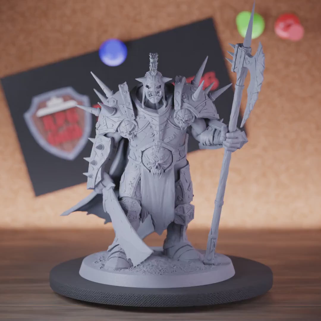 Orc 5e | DnD Armored Chieftain Orc Warrior  Miniature
