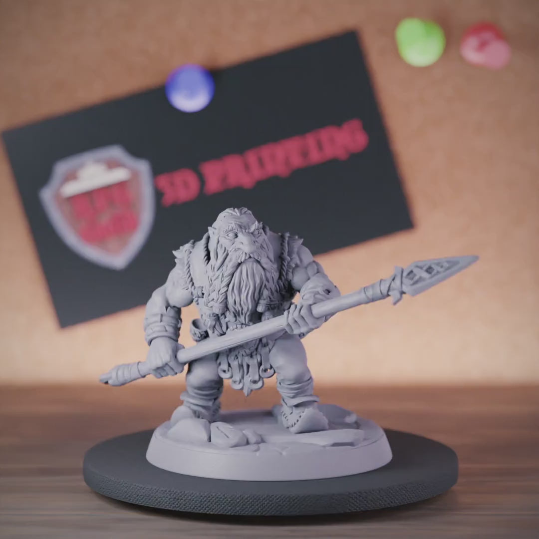 Dwarf 5e | DnD Dwarf Fighter Guard Spearman Miniature